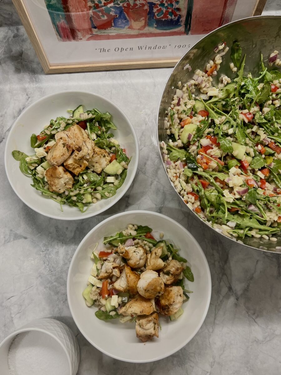 Farro and Arugula Salad with a Tangy Balsamic Vinaigrette