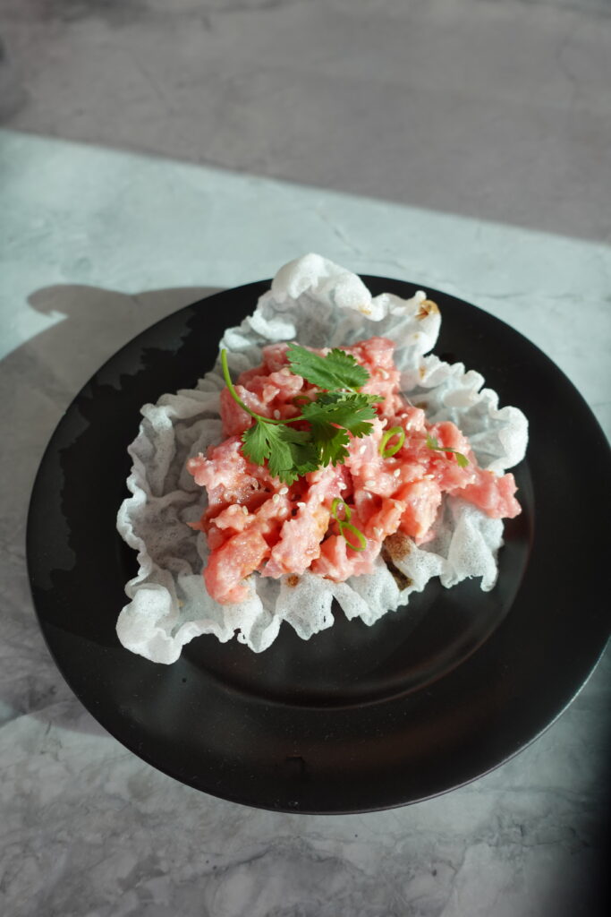 spicy tuna crispy rice paper bites