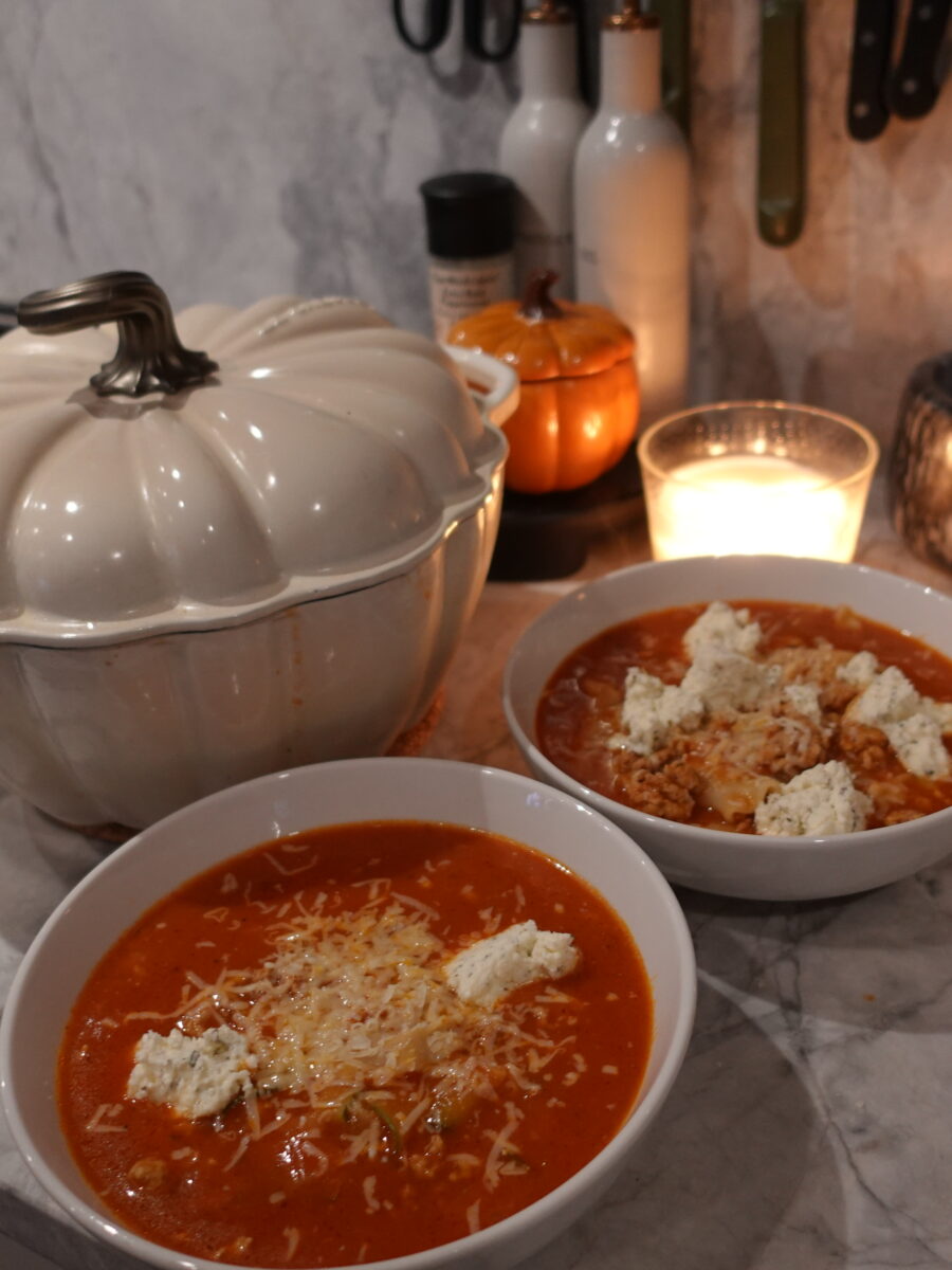 high protein low carb lasagna soup