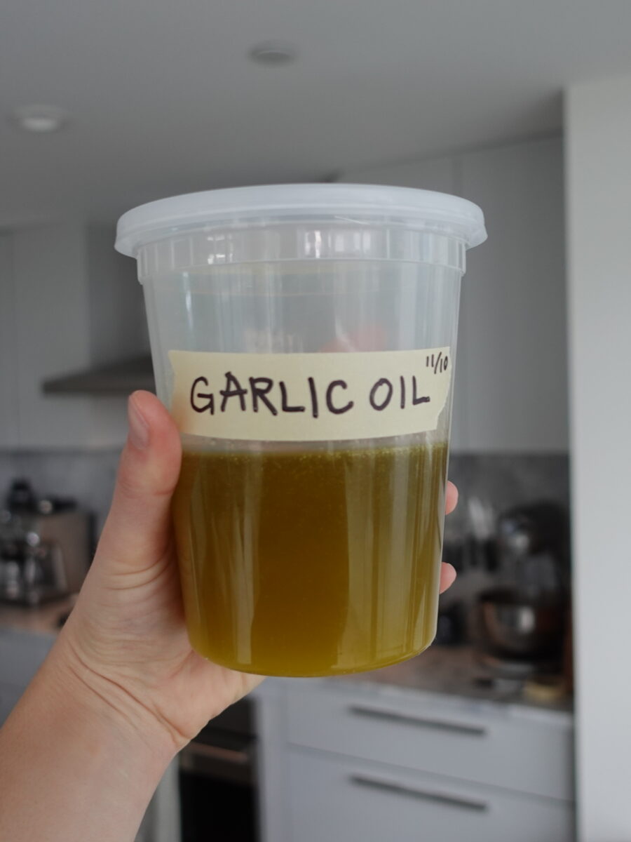 Garlic infused olive oil