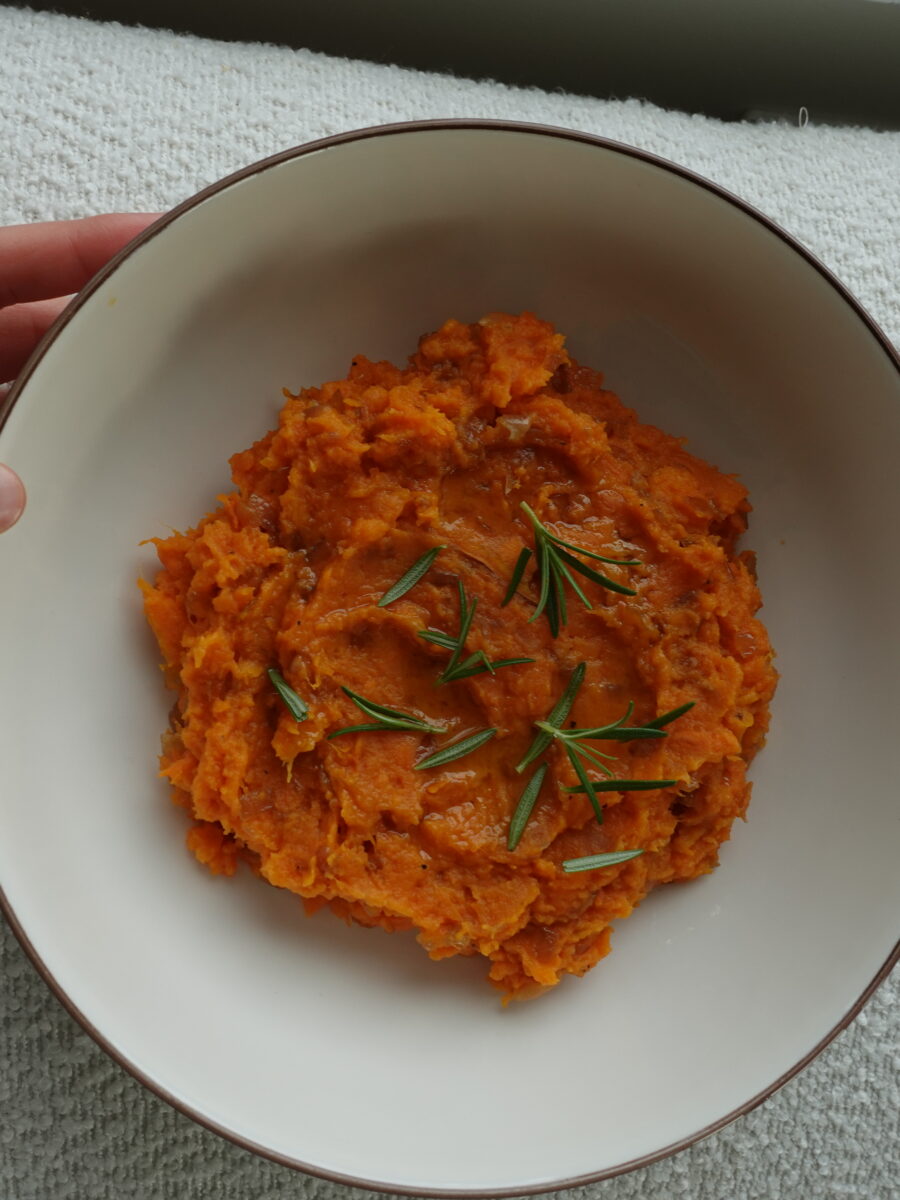 caramelized mashed sweet potatoes