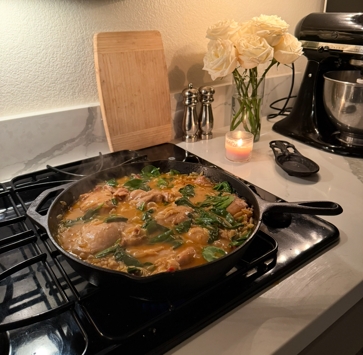 one-pan creamy chicken orzo