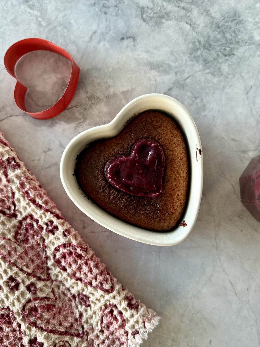 Single-Serve Olive Oil Cake With Almond Flour and Strawberry Preserves