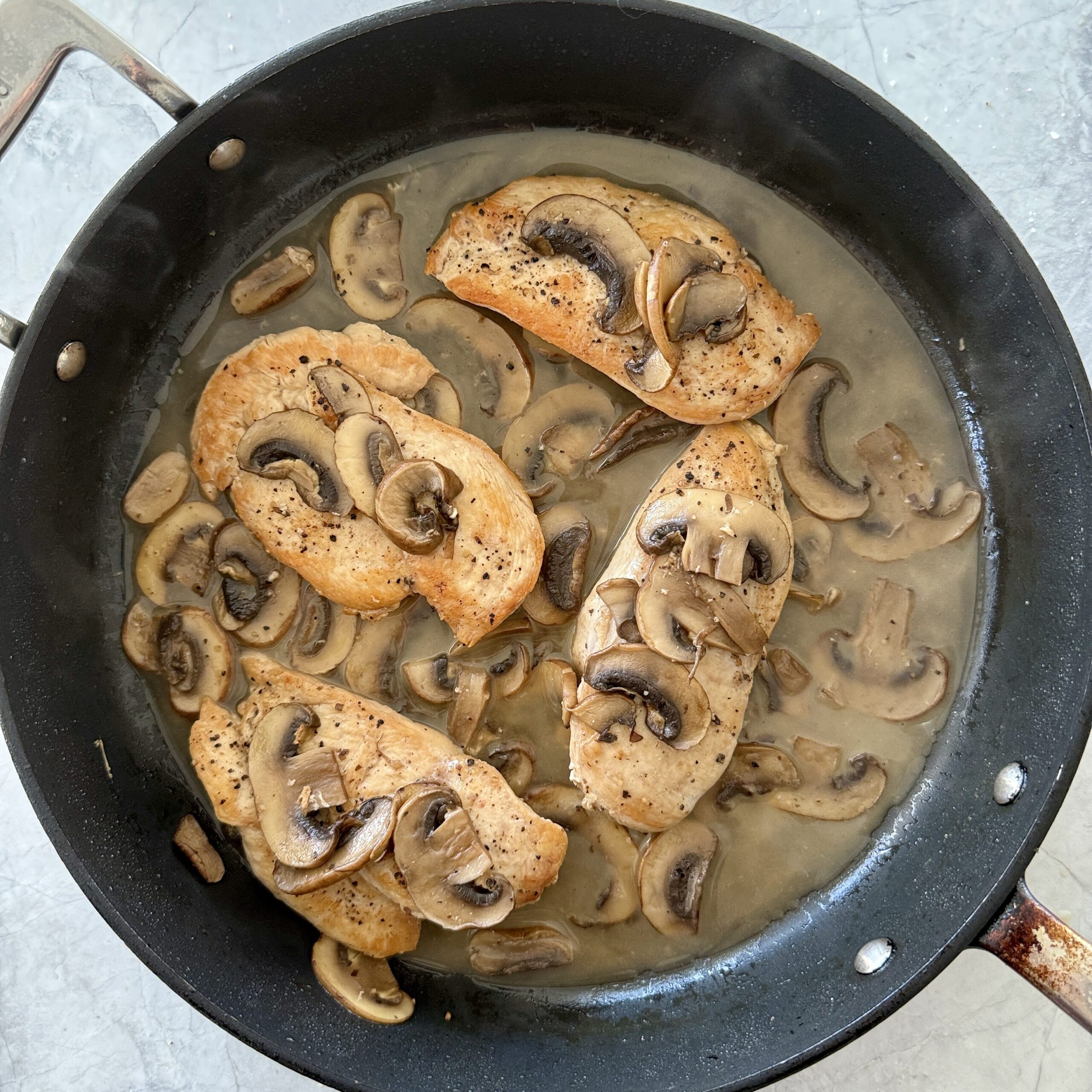 recipes with white wine - chicken and mushrooms